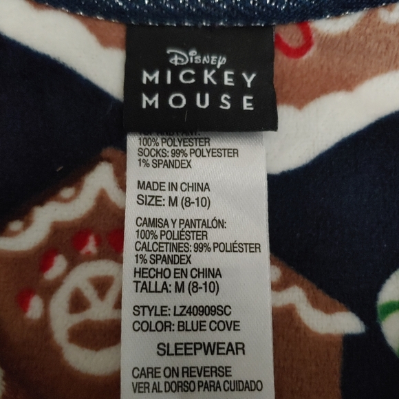 Disney Mickey and Minnie gingerbread pajamas.  SIZE M. 8-10 - Picture 8 of 8